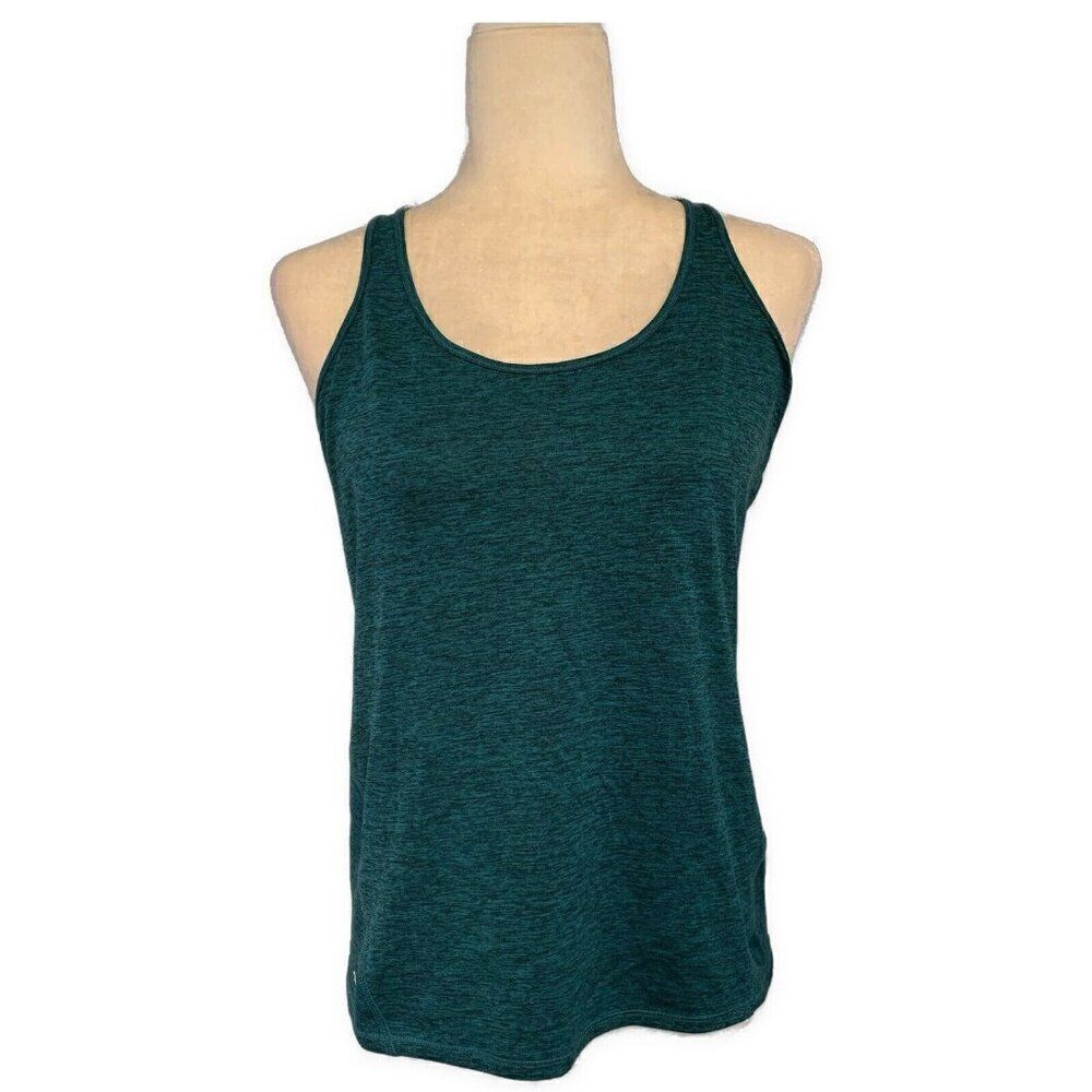Ideology Womens Heather Green Black Active Athletic Tank Top Small
